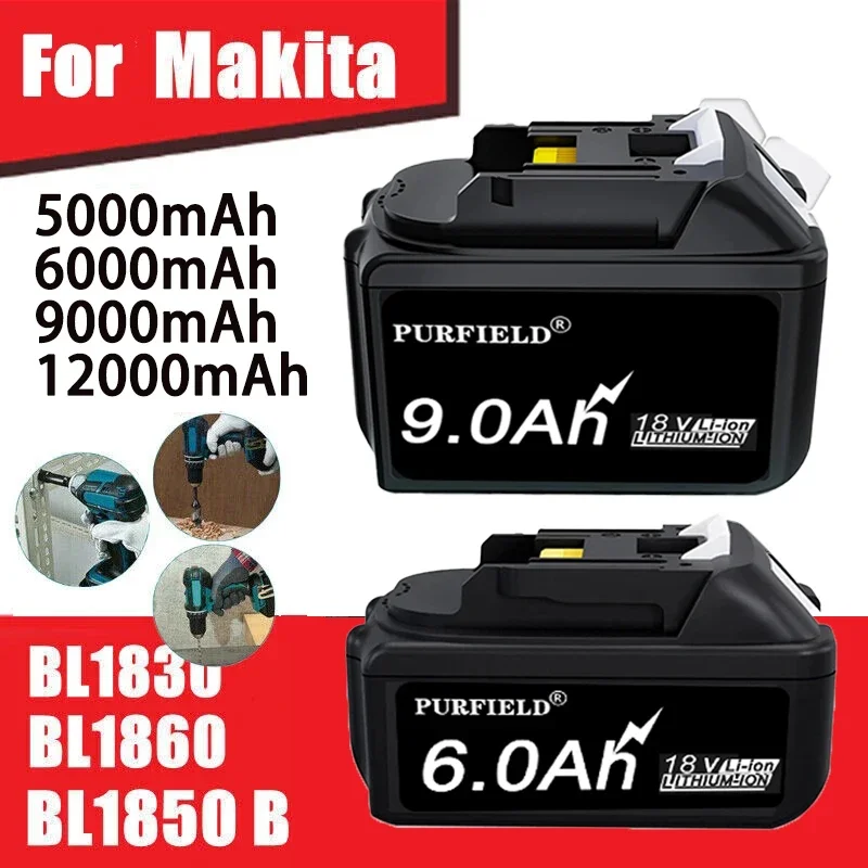 For Makita 18V 5Ah-12Ah Rechargeable Power Tools Battery with LED Li-ion Replacement LXT BL1860B BL1860 BL1850 BL 1830
For Makita 18V 5Ah-12Ah Rechargeable Power Tools Battery with LED Li-ion Replacement LXT BL1860B BL1860 BL1850 BL 1830