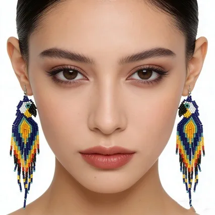 ZGMXR Rice bead earrings Tassel Bohemia Parrot Gradual color Geometry Hand weaving Alloy Woman Fashion Simple Beaded earrings
ZGMXR Rice bead earrings Tassel Bohemia Parrot Gradual color Geometry Hand weaving Alloy Woman Fashion Simple Beaded earrings