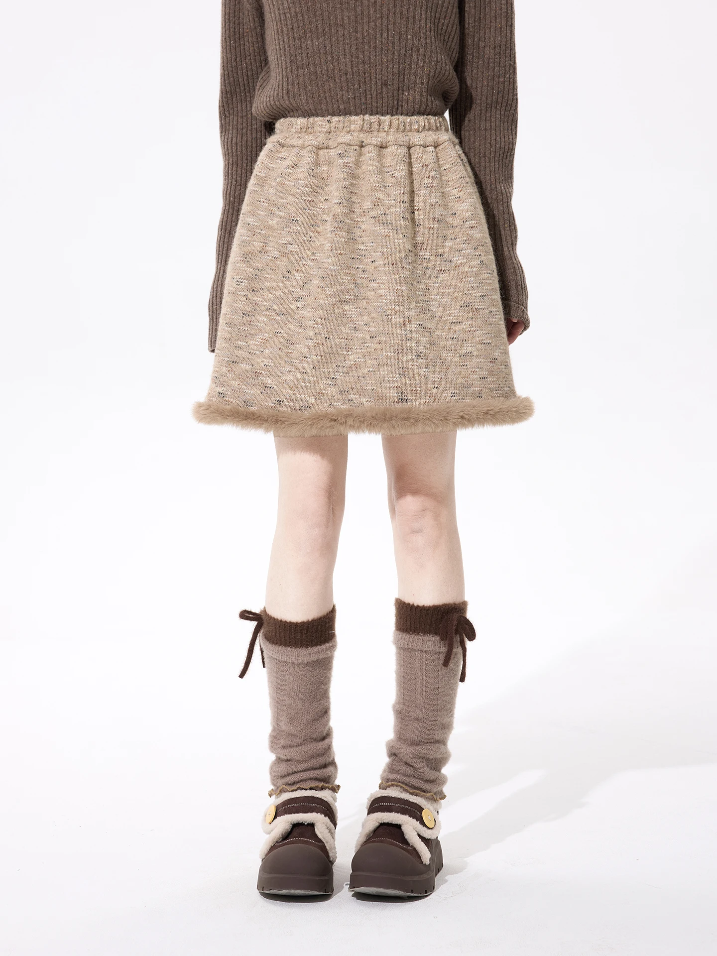 Pancake Original Coffee Color Fce Lined Knitted f Skirt Textured Splicing a Line Skirt High Waist Elastic Fiber
Pancake Original Coffee Color Fce Lined Knitted f Skirt Textured Splicing a Line Skirt High Waist Elastic Fiber