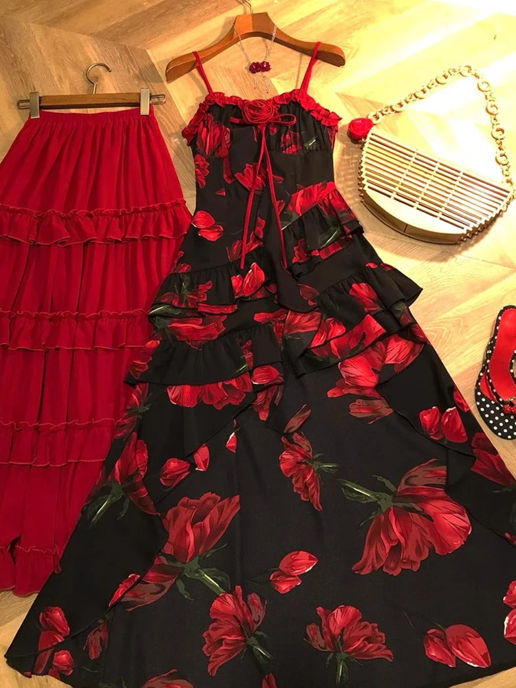 Летний женский комплект из двух предметов с цветочным принтом и бретельками для похудения, повседневный модный наряд из полиэфирного волокна
Летний женский комплект из двух предметов с цветочным принтом и бретельками для похудения, повседневный модный наряд из полиэфирного волокна