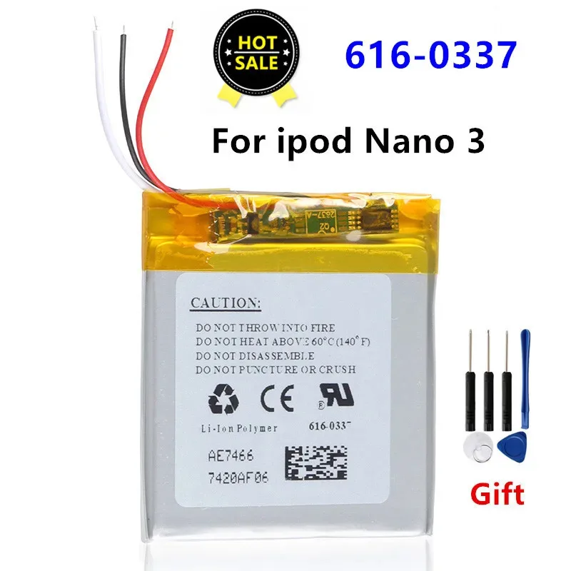 616-0337 Replacement Battery For Apple iPod Nano 3 3G 3rd 3Gen Generation 3TH MP3 A1236 Nano3 Battery + Free Tools
616-0337 Replacement Battery For Apple iPod Nano 3 3G 3rd 3Gen Generation 3TH MP3 A1236 Nano3 Battery + Free Tools