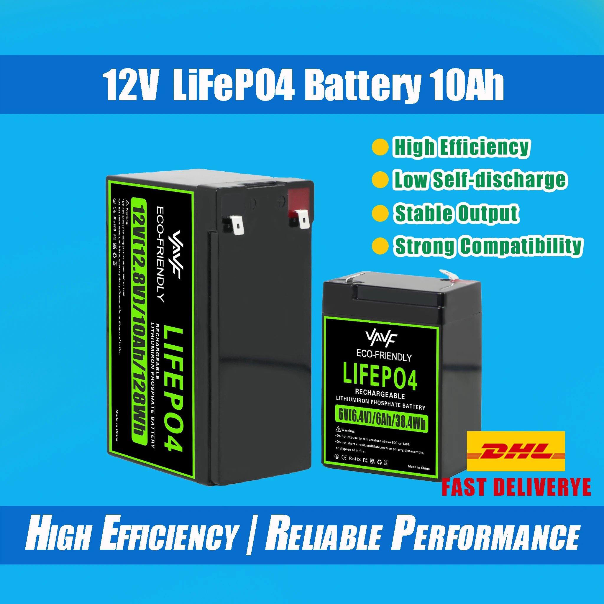 LiFePO4 Battery 12V 10000mAh Built-in Protection BMS,4000+Cycles,Fit for Solar Energy Systems,RV/Camper Vans,Marine Boats️
LiFePO4 Battery 12V 10000mAh Built-in Protection BMS,4000+Cycles,Fit for Solar Energy Systems,RV/Camper Vans,Marine Boats️