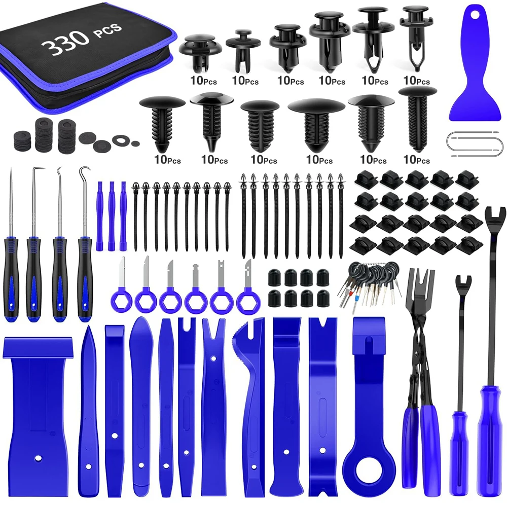 330Pcs Trim Removal Tool Auto Push Pin Bumper Retainer Clip Set Fastener Terminal Remover Tool Adhesive Cable Clips Kit
330Pcs Trim Removal Tool Auto Push Pin Bumper Retainer Clip Set Fastener Terminal Remover Tool Adhesive Cable Clips Kit