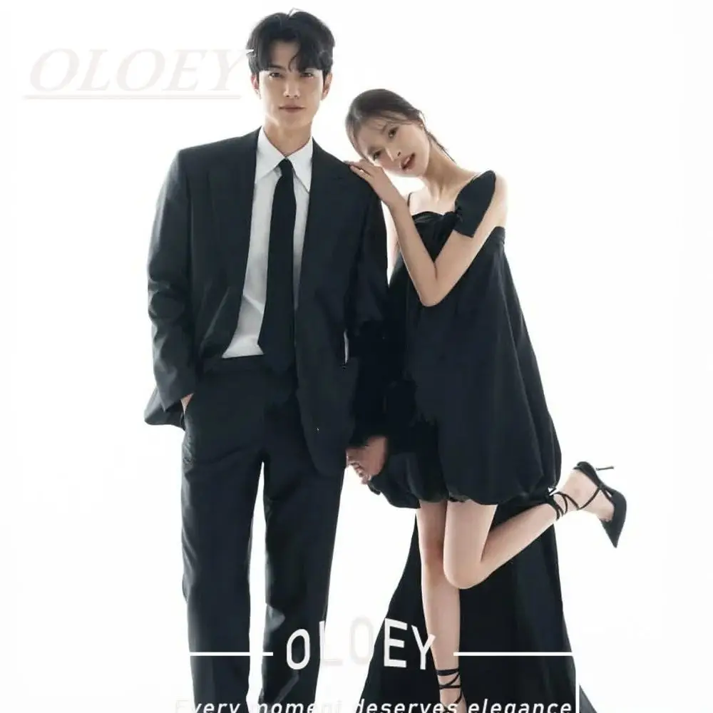 OLOEY Simple Black Short Prom Cocktail Dress Korea Photoshoot Soft Satin Puffy Wedding Party Gown Customized Long Tail
OLOEY Simple Black Short Prom Cocktail Dress Korea Photoshoot Soft Satin Puffy Wedding Party Gown Customized Long Tail