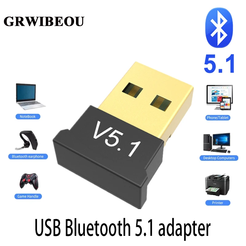GRWIBEOU USB Bluetooth 5.1 adapter transmitter receiver Bluetooth audio Bluetooth dongle wireless USB adapter PC laptop
GRWIBEOU USB Bluetooth 5.1 adapter transmitter receiver Bluetooth audio Bluetooth dongle wireless USB adapter PC laptop