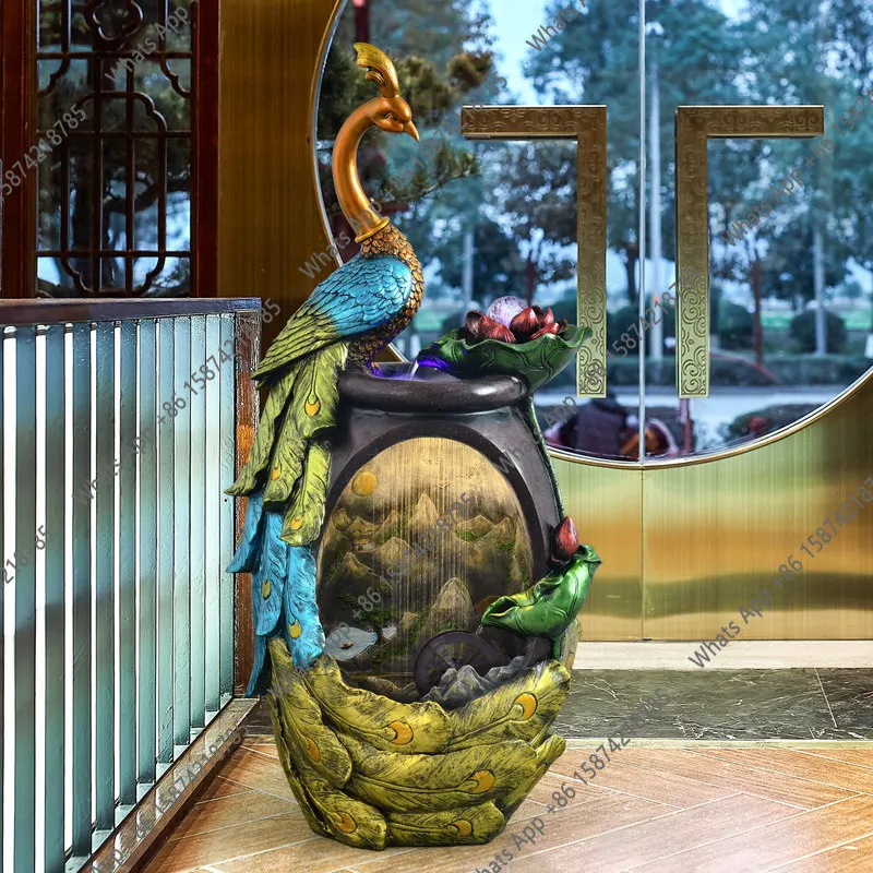 Peacock gift fountain water scene decoration feng shui wheel creative indoor entrance American decorative ornament
Peacock gift fountain water scene decoration feng shui wheel creative indoor entrance American decorative ornament