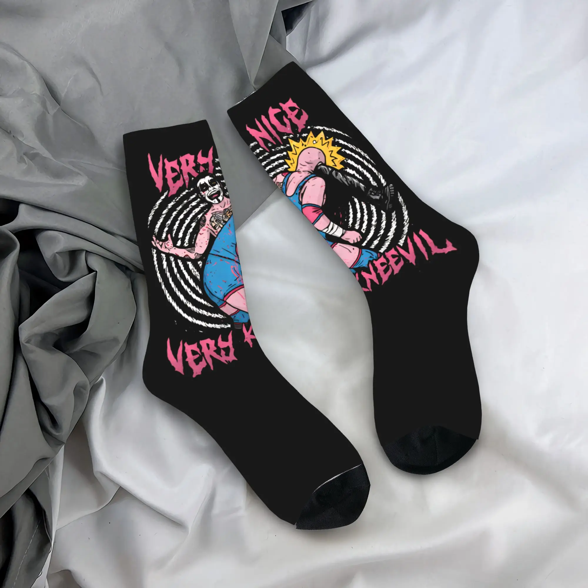 Cool Danhausen Wrestling Funny Very Nice Very Evil Curse Football Socks Polyester Crew Socks for Women Men Sweat Absorbing
Cool Danhausen Wrestling Funny Very Nice Very Evil Curse Football Socks Polyester Crew Socks for Women Men Sweat Absorbing