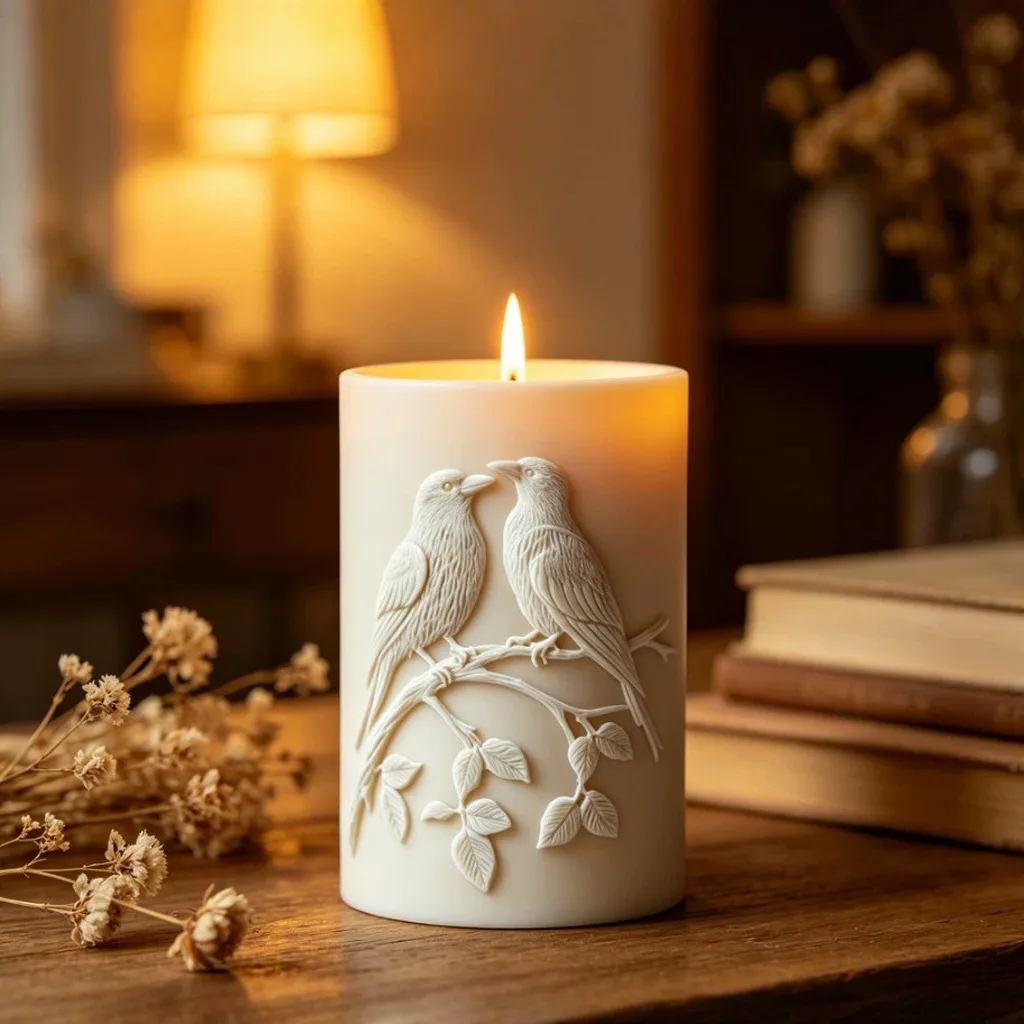 Two Birds On Branch Mold 3d Embossed Cylindrical Silicone Mold Plaster Decor Mold Flexible For Coffee Shop Decor Scented Candles
Two Birds On Branch Mold 3d Embossed Cylindrical Silicone Mold Plaster Decor Mold Flexible For Coffee Shop Decor Scented Candles