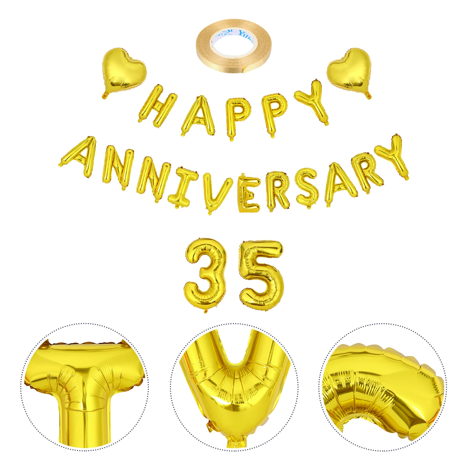 1 set 35th Wedding Anniversary Balloon Set 35th Party Decoration Aluminum Foil Balloons Bright Color Air Leak Resistant for Home
1 set 35th Wedding Anniversary Balloon Set 35th Party Decoration Aluminum Foil Balloons Bright Color Air Leak Resistant for Home