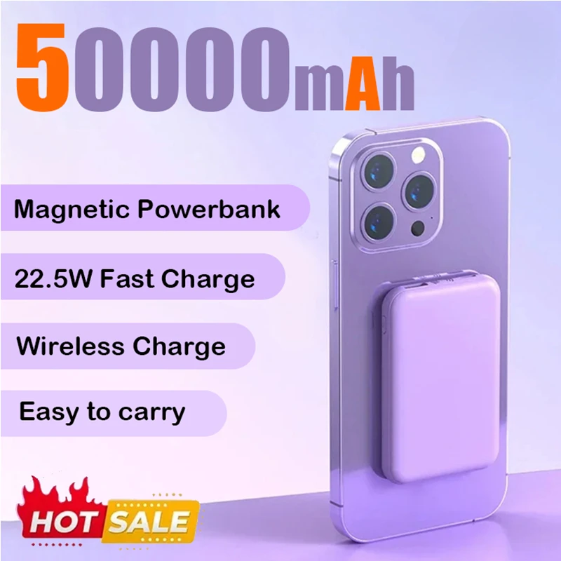 50000mAh Wireless Power Bank Ultra-Thin Magnetic Portable Charger 22.5W PD Fast Charging Compatible with iPhone Samsung Xiaomi
50000mAh Wireless Power Bank Ultra-Thin Magnetic Portable Charger 22.5W PD Fast Charging Compatible with iPhone Samsung Xiaomi