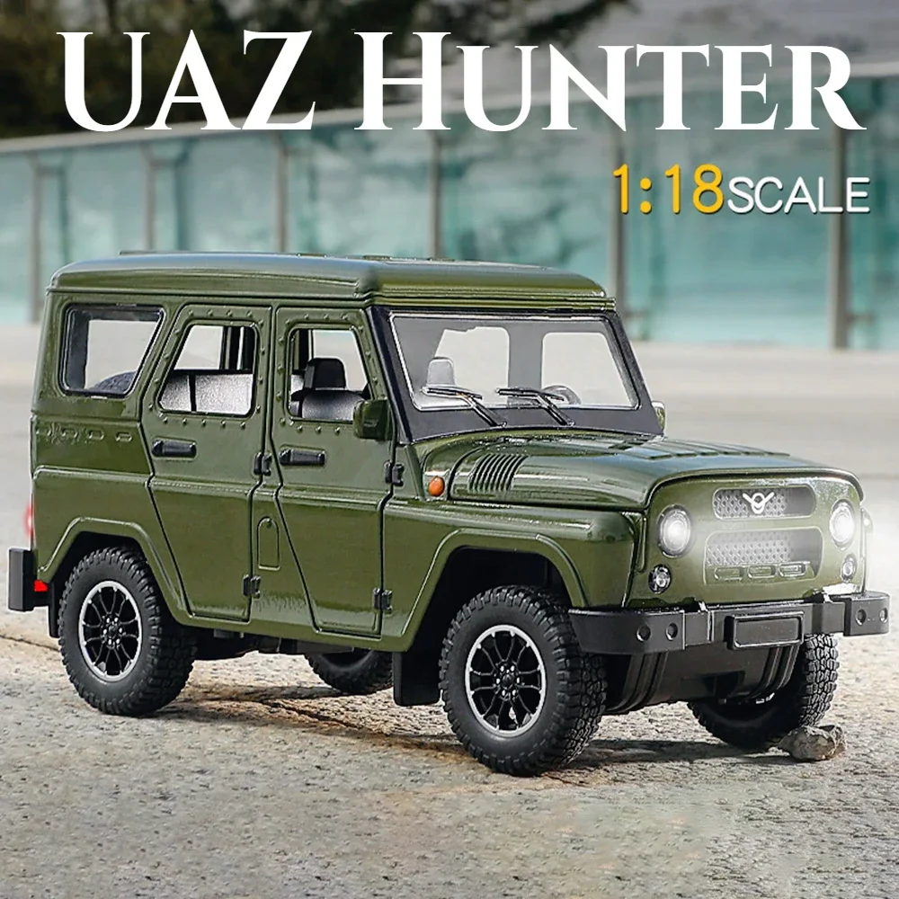 Large 1:18 Russian UAZ Hunter DongFeng M-Terrain SUV Car Model Toy Doors Can Opened Military Off-Road Vehicle Boys Holiday Gifts
Large 1:18 Russian UAZ Hunter DongFeng M-Terrain SUV Car Model Toy Doors Can Opened Military Off-Road Vehicle Boys Holiday Gifts