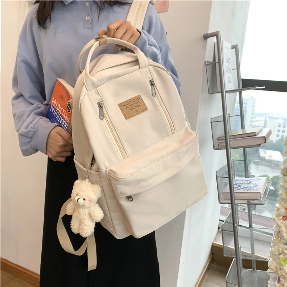 Female leisure travel backpack, large capacity computer backpack, versatile, solid color middle and high school student backpack
Female leisure travel backpack, large capacity computer backpack, versatile, solid color middle and high school student backpack
