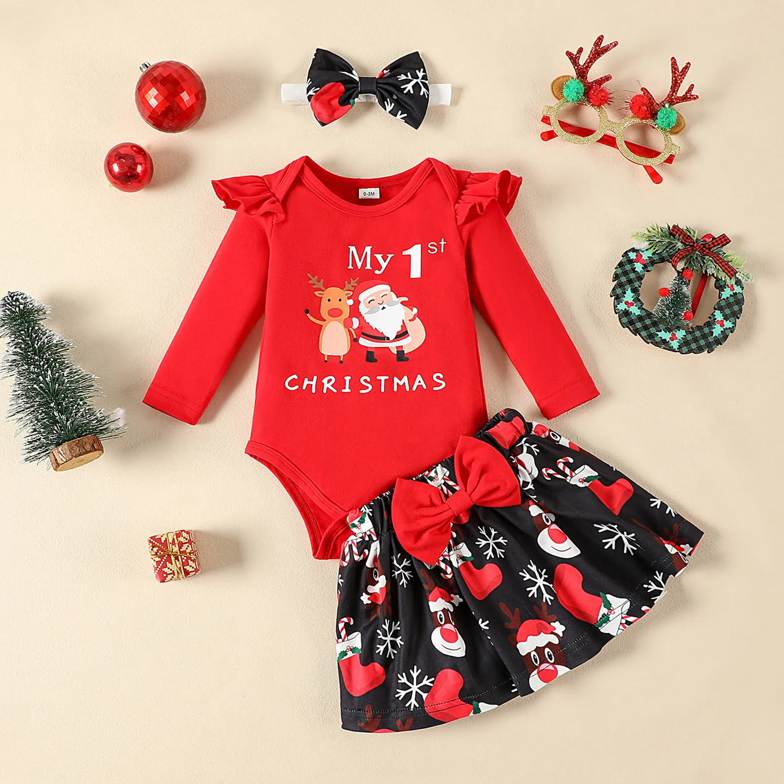 Infant Baby Girls Christmas Outfits 3Pcs Fall Winter Long Sleeve Romper Bodysuit Cartoon Print Skirts Outfits New Born Set 0-18M
Infant Baby Girls Christmas Outfits 3Pcs Fall Winter Long Sleeve Romper Bodysuit Cartoon Print Skirts Outfits New Born Set 0-18M