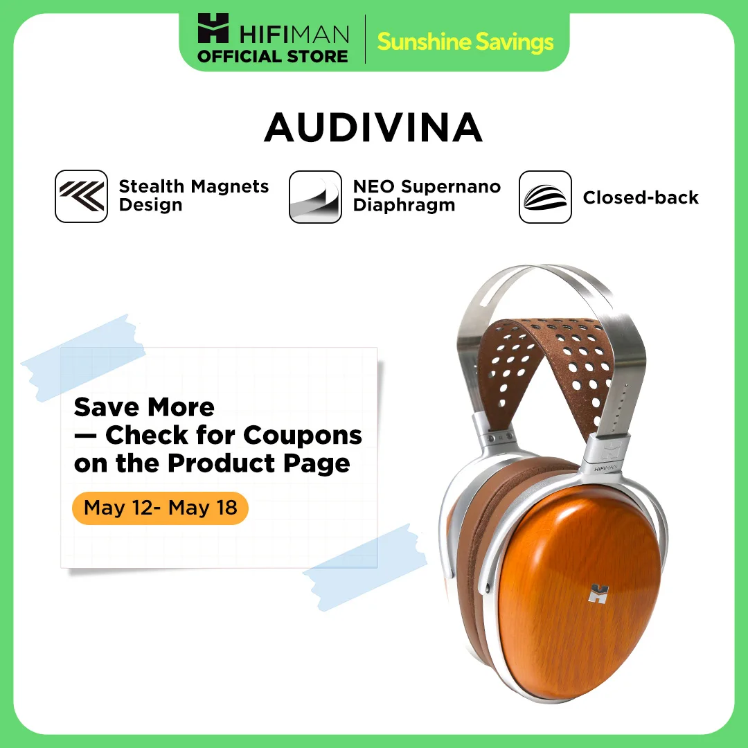 HIFIMAN AUDIVINA Планарные магнитные накладные студийные наушники с закрытой спиной
HIFIMAN AUDIVINA Планарные магнитные накладные студийные наушники с закрытой спиной