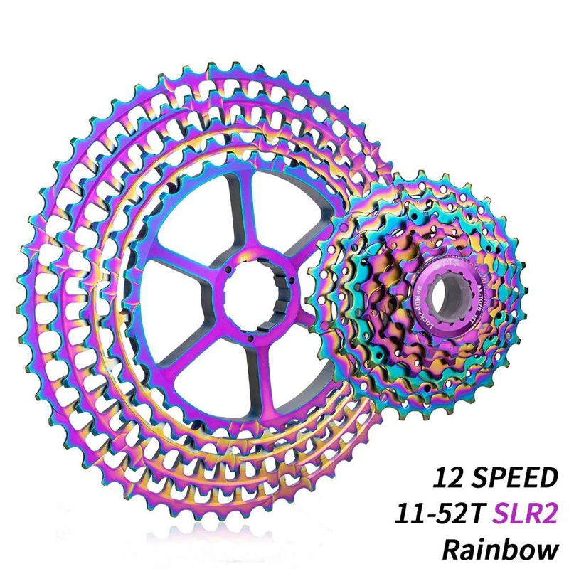 MTB Bike 12 Speed 11~46T/50T/52T CNC Cassette Freewheel Rainbow Cassette Ultralight Alloy Steel plate Bicycle Part
MTB Bike 12 Speed 11~46T/50T/52T CNC Cassette Freewheel Rainbow Cassette Ultralight Alloy Steel plate Bicycle Part