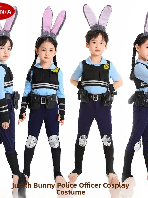 Judy Cosplay Costume Full Set Rabbit Police Officer Children's Anime Halloween Zootopia Costume Polyester Fiber 100% Stage Co...
Judy Cosplay Costume Full Set Rabbit Police Officer Children's Anime Halloween Zootopia Costume Polyester Fiber 100% Stage Co...