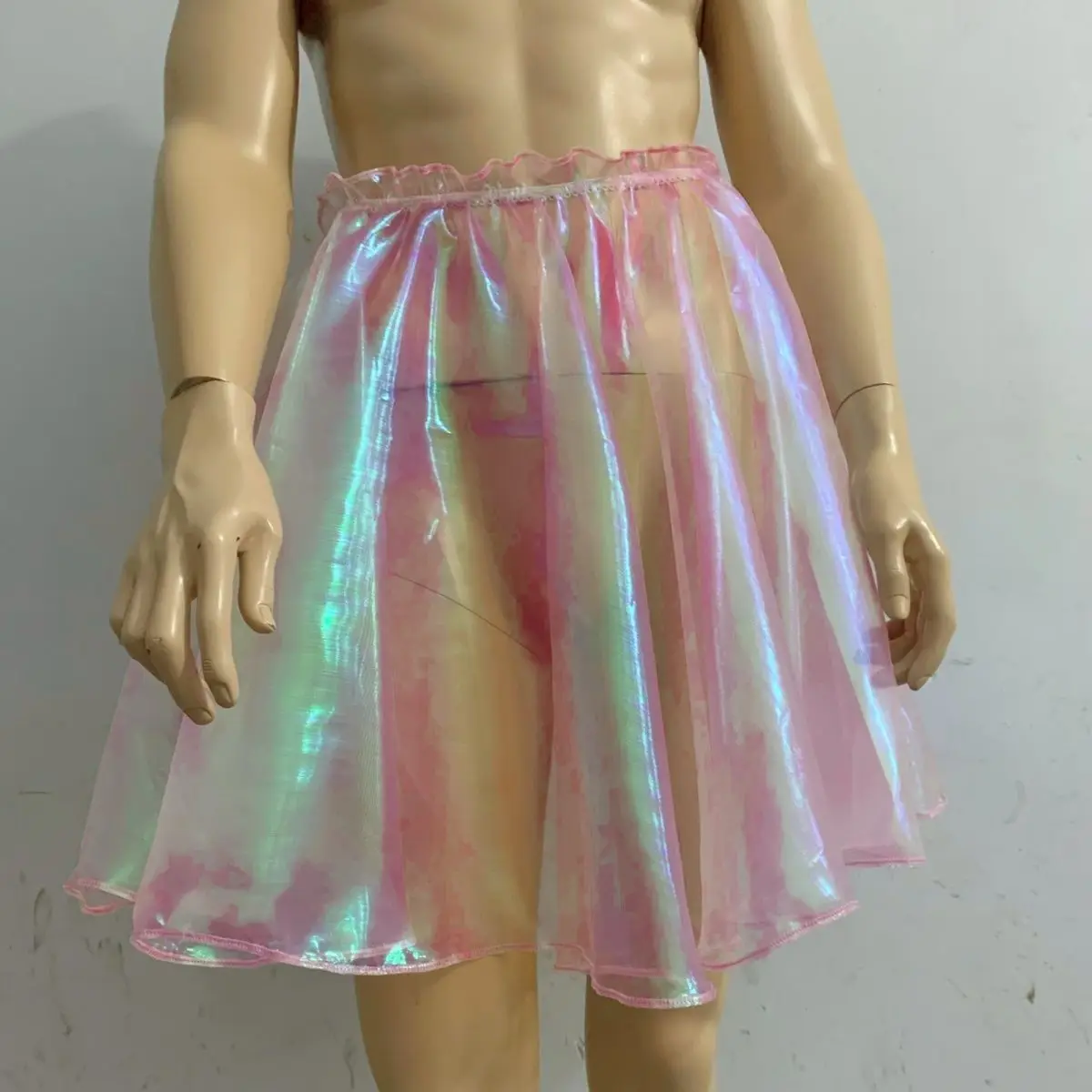 Man Women Laser Hologram A Line See Through Sheer Skirts Elastic Waist Live Show Dance Costume FKK Party DJ Club BF Gift
Man Women Laser Hologram A Line See Through Sheer Skirts Elastic Waist Live Show Dance Costume FKK Party DJ Club BF Gift