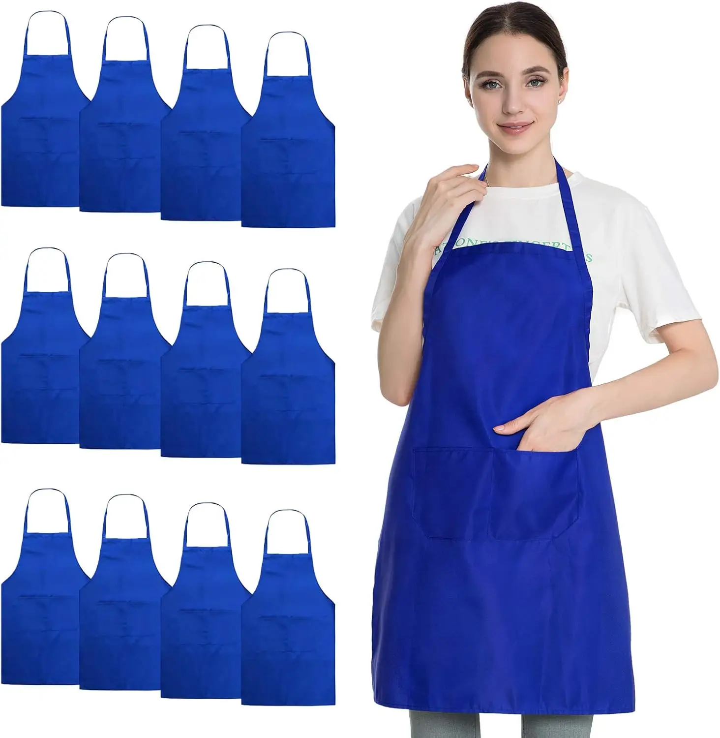 12 Pack Blue Aprons for Women Adult Ladies with Pockets, Waterproof Grilling Painting Baking BBQ
12 Pack Blue Aprons for Women Adult Ladies with Pockets, Waterproof Grilling Painting Baking BBQ