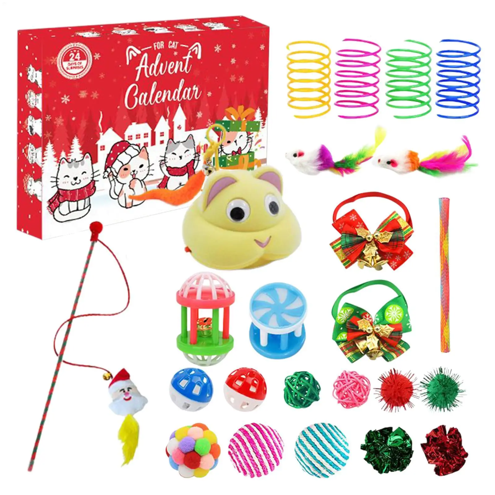 Cat Toy Christmas Advent Countdown Calendar 24 Days Cat Toy Countdown Calendar for Kitten Festive Seasonal Advent gift box
Cat Toy Christmas Advent Countdown Calendar 24 Days Cat Toy Countdown Calendar for Kitten Festive Seasonal Advent gift box