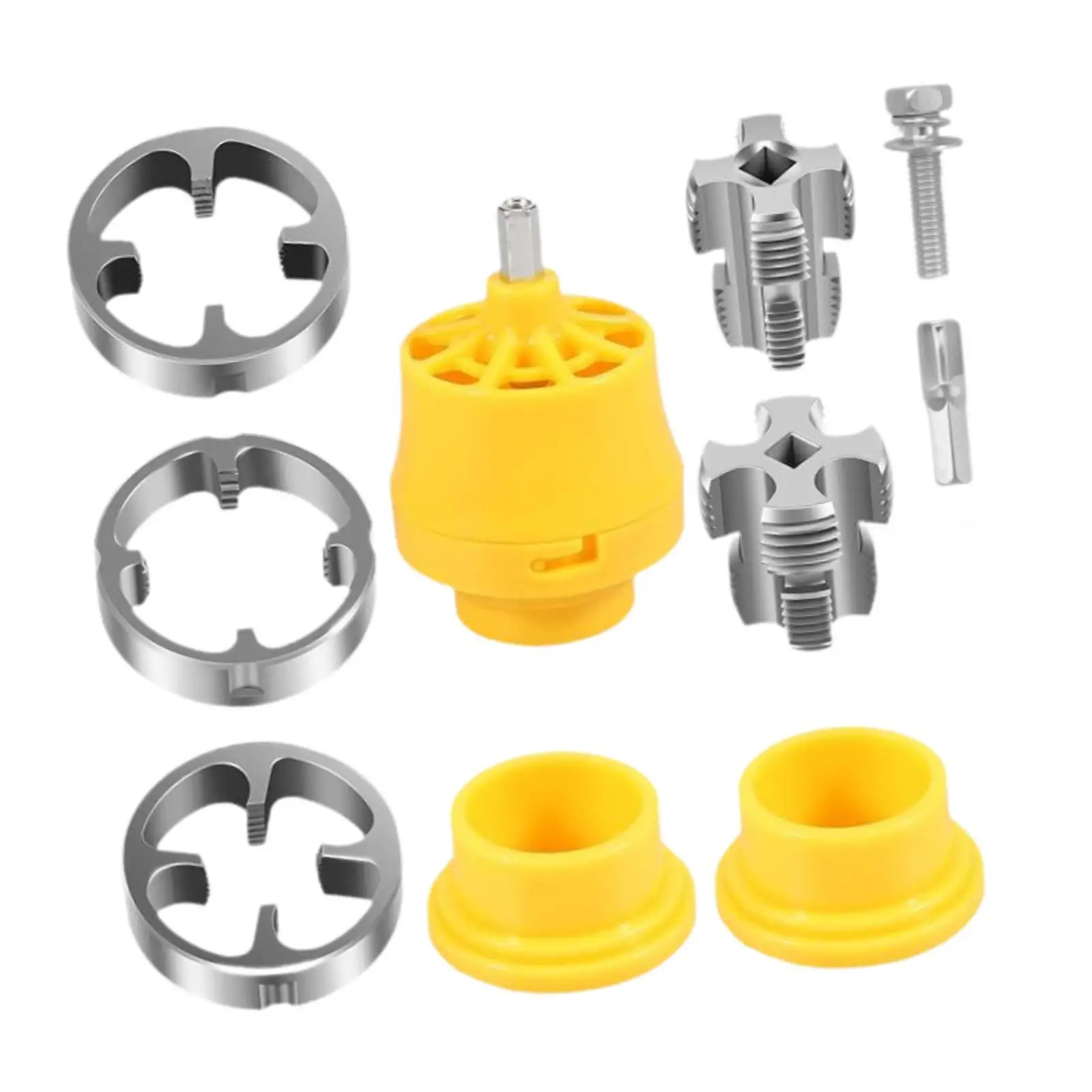 PVC Thread Maker Tool for Electric Drill, Dies Pipe Threader Plumbing Tool with 3 Dies, Hand Tool Cutting and Threading
PVC Thread Maker Tool for Electric Drill, Dies Pipe Threader Plumbing Tool with 3 Dies, Hand Tool Cutting and Threading