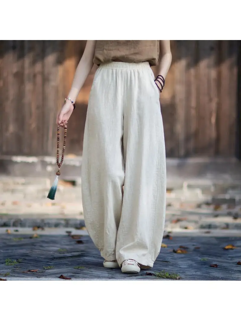 Retro Washed Linen Casual Pants Women's Spring New Loose Splicing Slimming Lantern Pants Cotton Linen Artistic Vintage
Retro Washed Linen Casual Pants Women's Spring New Loose Splicing Slimming Lantern Pants Cotton Linen Artistic Vintage