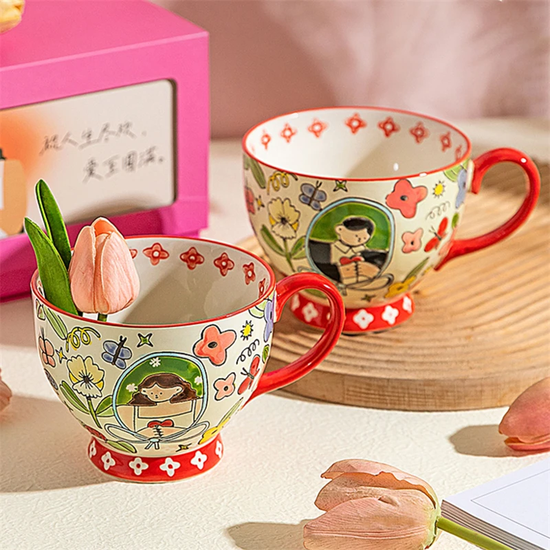 Cartoon Boys Girls Printed Mug Accompanying Gift For Warm-up Residence Ceramic Breakfast Cup Couple's Cup Underglaze Color Suit
Cartoon Boys Girls Printed Mug Accompanying Gift For Warm-up Residence Ceramic Breakfast Cup Couple's Cup Underglaze Color Suit