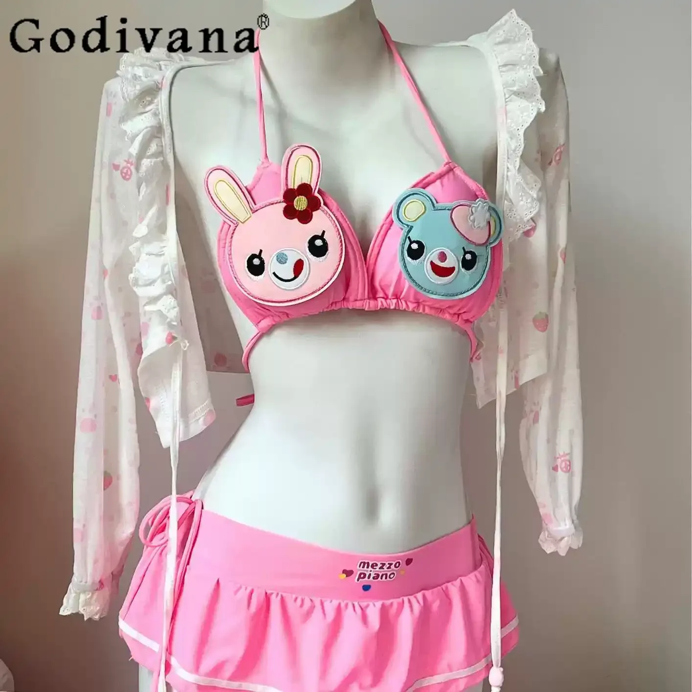 Summer 2026 Cute Cartoon Embroidered Swimsuit Bikini Women Japanese Girl Sweet Kawaii Y2k Casual Split Swimwear Bathing Suit
Summer 2026 Cute Cartoon Embroidered Swimsuit Bikini Women Japanese Girl Sweet Kawaii Y2k Casual Split Swimwear Bathing Suit