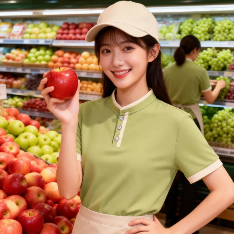 Bakery, milk tea, and coffee shop employee workwear, short-sleeved summer uniform for restaurant and hot pot restaurant staffTWo
Bakery, milk tea, and coffee shop employee workwear, short-sleeved summer uniform for restaurant and hot pot restaurant staffTWo