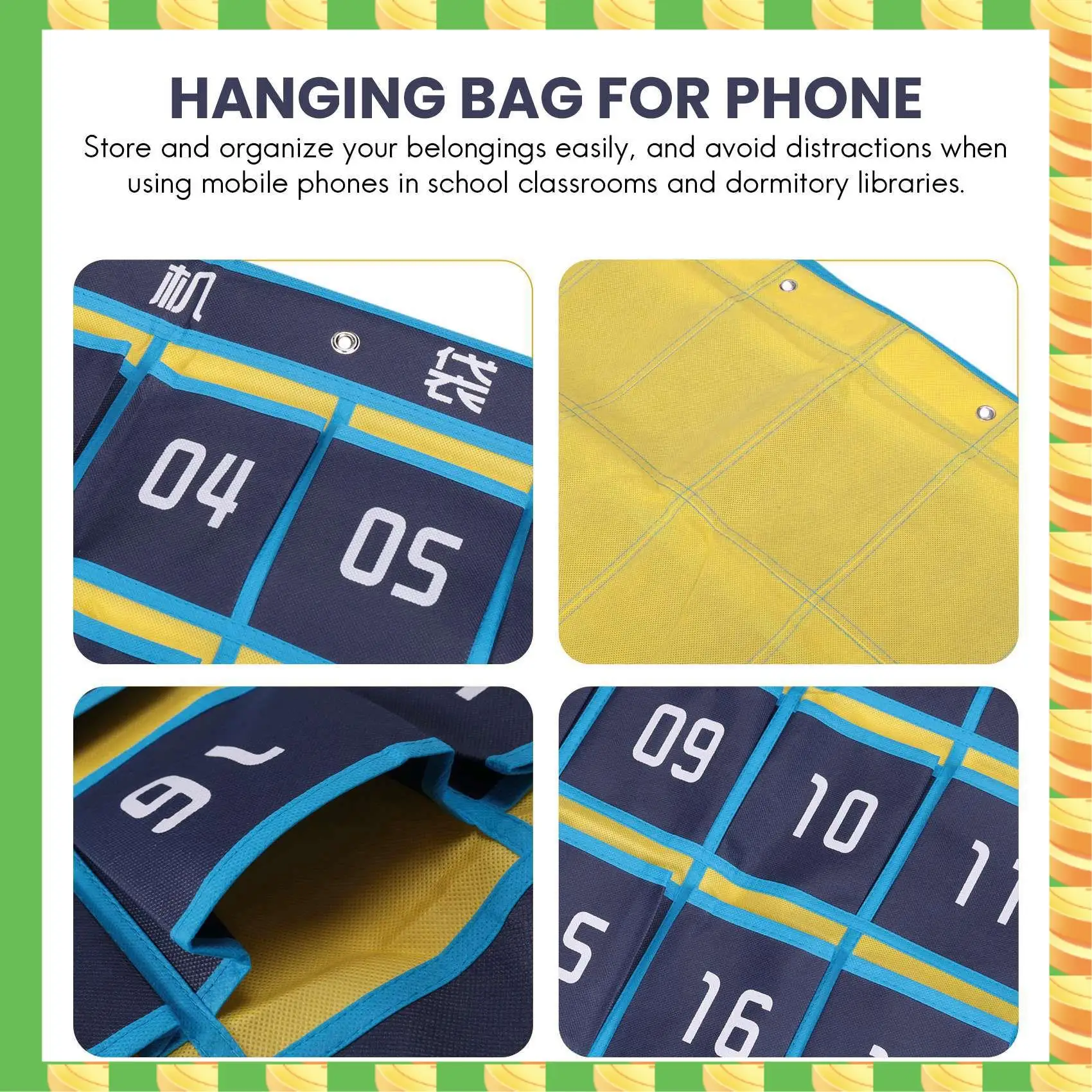 AB53 3X 30 Numbered Pockets Chart Cell Phone Hanging Organizer Hanging Storage Bag For Classroom Calculator Phone Holders
AB53 3X 30 Numbered Pockets Chart Cell Phone Hanging Organizer Hanging Storage Bag For Classroom Calculator Phone Holders