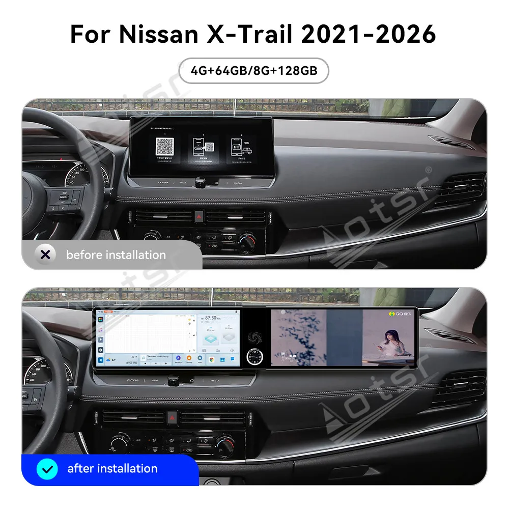 Для Nissan X-Trail 2021-2026: 12,3-дюймовое автомобильное радио с двумя экранами на Android 13, мультимедийный видеоплеер, GPS-навигация, Carplay, Wi-Fi
Для Nissan X-Trail 2021-2026: 12,3-дюймовое автомобильное радио с двумя экранами на Android 13, мультимедийный видеоплеер, GPS-навигация, Carplay, Wi-Fi
