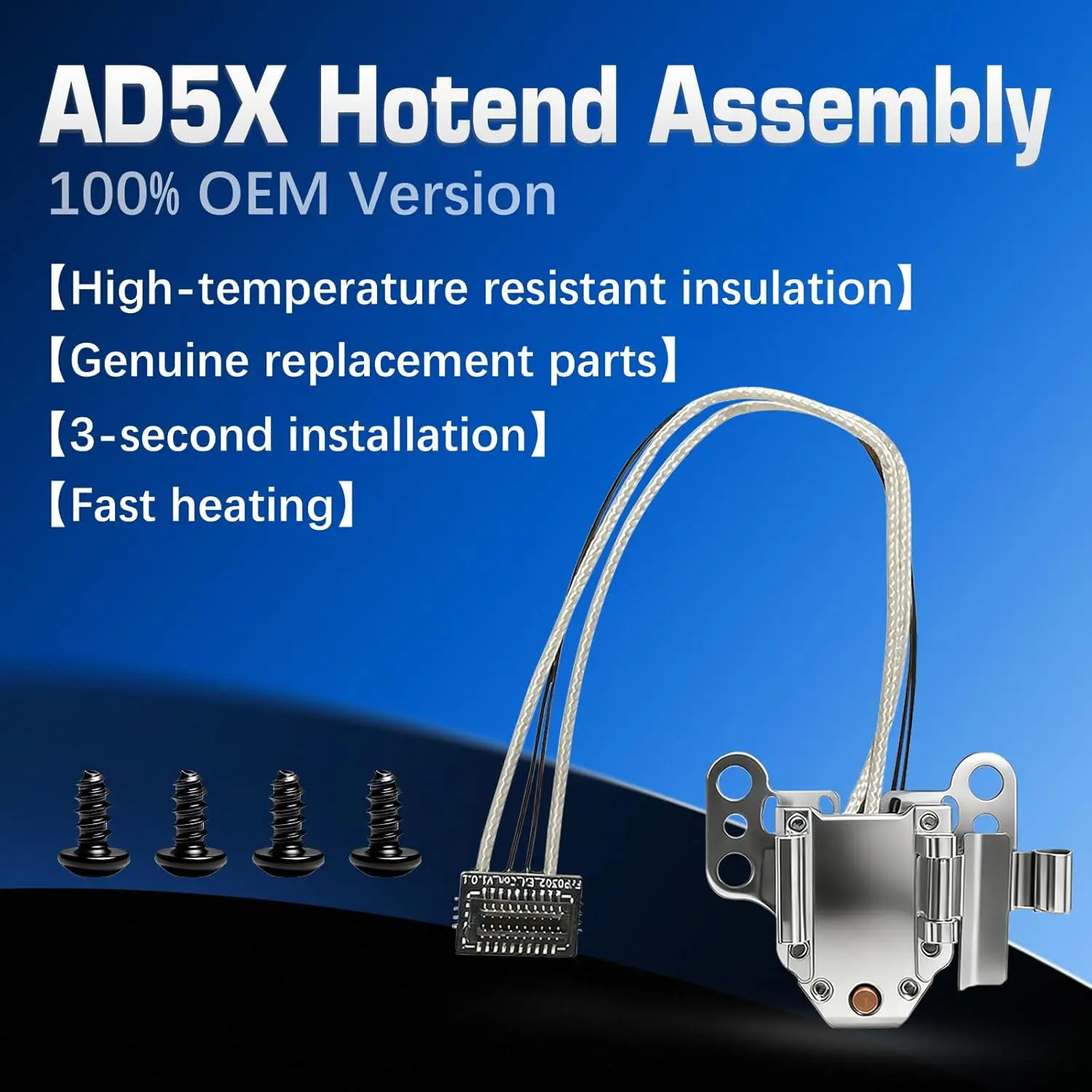 Original Flashforge AD5X Hotend Heating Assembly Kit Includes Heating Wire, thermistor Temperature Sensor Element, Heating Base
Original Flashforge AD5X Hotend Heating Assembly Kit Includes Heating Wire, thermistor Temperature Sensor Element, Heating Base