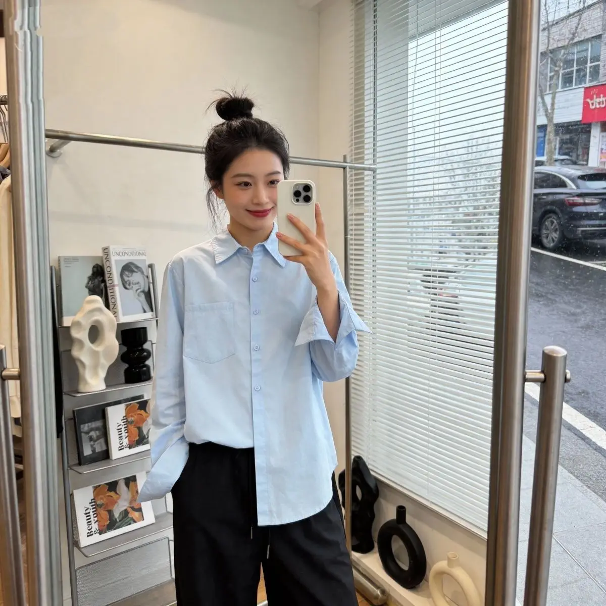 Elegant Blue Cotton Shirt Women's Spring Autumn New Style Delicate Commute High-End Feel Long Sleeve Top Women's Fashion
Elegant Blue Cotton Shirt Women's Spring Autumn New Style Delicate Commute High-End Feel Long Sleeve Top Women's Fashion