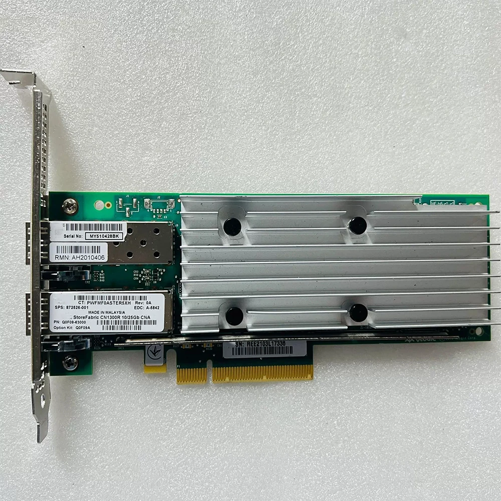 CN1300R 25 ГБ QL41262HLCU-HP 872526-00110G Оптическая сетевая карта Q0F09A
CN1300R 25 ГБ QL41262HLCU-HP 872526-00110G Оптическая сетевая карта Q0F09A