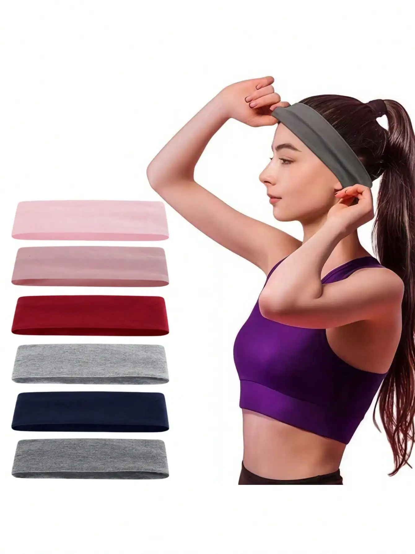5 Pack Wide Non Slip Sports Headbands For Women, Moisture Wicking Sweat Bands Elastic Hair Wraps For Yoga Gym Running Workout
5 Pack Wide Non Slip Sports Headbands For Women, Moisture Wicking Sweat Bands Elastic Hair Wraps For Yoga Gym Running Workout