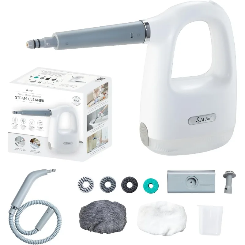 SALAV® CleanSteam Compact Steam Cleaner Pressurized Multi-Surface Handheld Steamer w/11pc Accessories, Safety Lock, White
SALAV® CleanSteam Compact Steam Cleaner Pressurized Multi-Surface Handheld Steamer w/11pc Accessories, Safety Lock, White