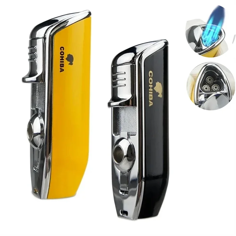 Cigar Lighter with Three Straight Punch and Windproof Inflatable Lighter Portable 528 Personalized Gift Lighter Small Tool
Cigar Lighter with Three Straight Punch and Windproof Inflatable Lighter Portable 528 Personalized Gift Lighter Small Tool