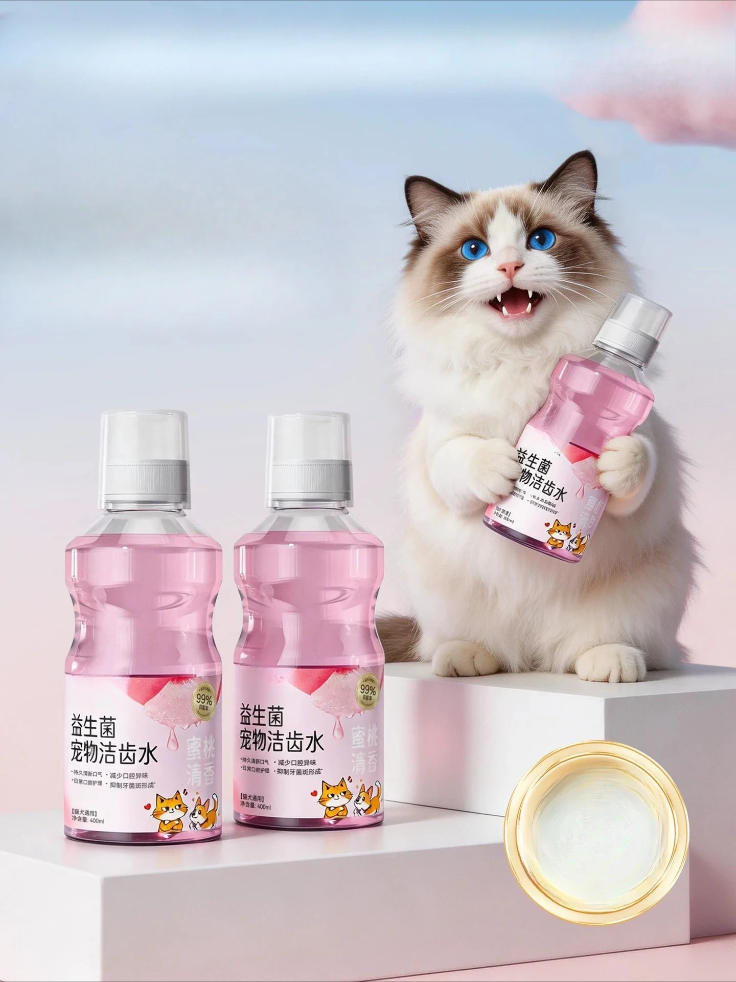 Cat teeth cleaning water, pet dog dog teeth cleaning, edible, remove bad breath, probiotic mouthwash, oral stone cleaning
Cat teeth cleaning water, pet dog dog teeth cleaning, edible, remove bad breath, probiotic mouthwash, oral stone cleaning