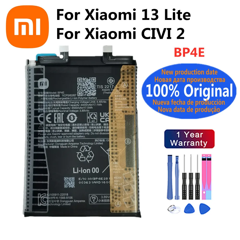 New 100% Original Battery BP4E For Xiaomi 13 Lite / CIVI 2 Phone Batteries 4500mAh
New 100% Original Battery BP4E For Xiaomi 13 Lite / CIVI 2 Phone Batteries 4500mAh