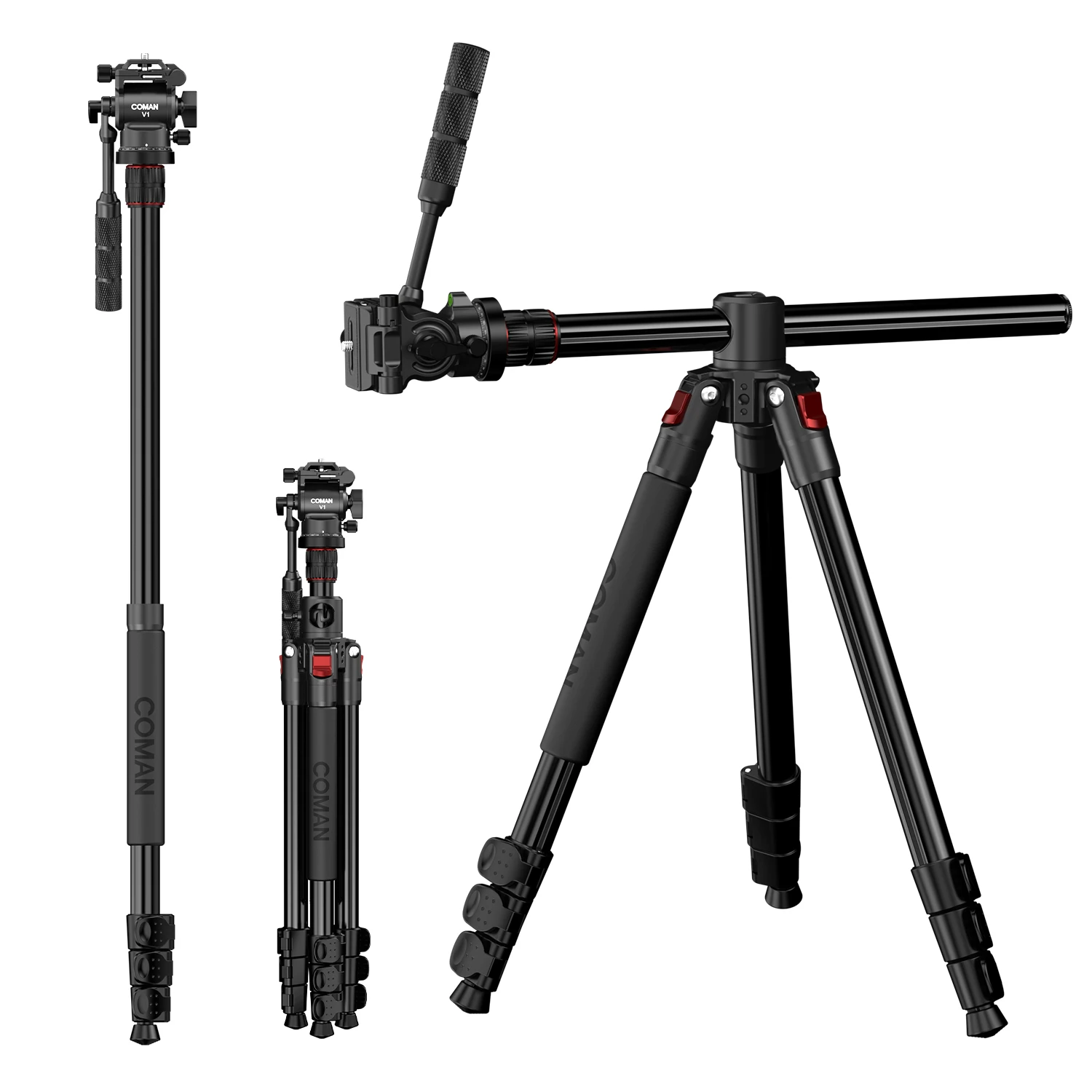 COMAN KX3939 Mini V1 72" Overhead Camera Tripod with Fluid Head Horizontal Tripod for Top Down Product Food Photography Detachable Monopod Invertible Center Column Aluminum Tripod for DSLR Camcorder Spotting Scope
COMAN KX3939 Mini V1 72" Overhead Camera Tripod with Fluid Head Horizontal Tripod for Top Down Product Food Photography Detachable Monopod Invertible Center Column Aluminum Tripod for DSLR Camcorder Spotting Scope