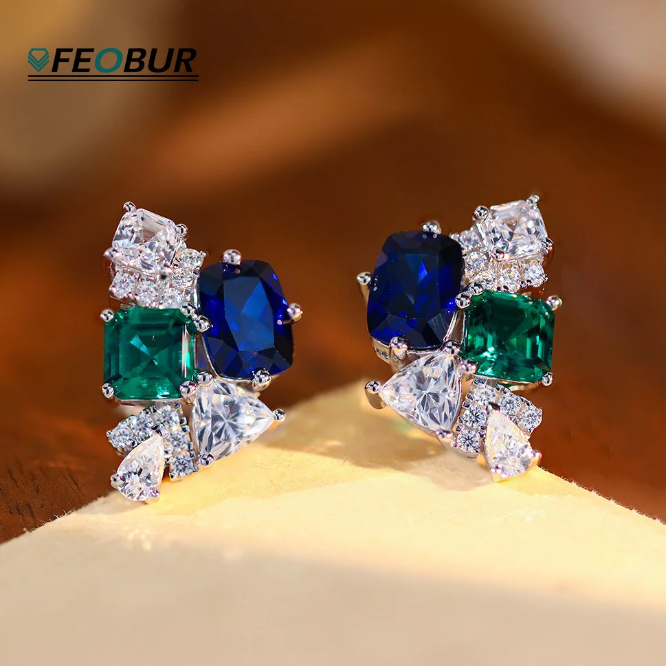 3.2cttw Lab Sapphire Emerald High Carbon Diamond Earrings for Women 925 Sterling Silver Cluster Ear Stud Wedding Jewelry Gift
3.2cttw Lab Sapphire Emerald High Carbon Diamond Earrings for Women 925 Sterling Silver Cluster Ear Stud Wedding Jewelry Gift