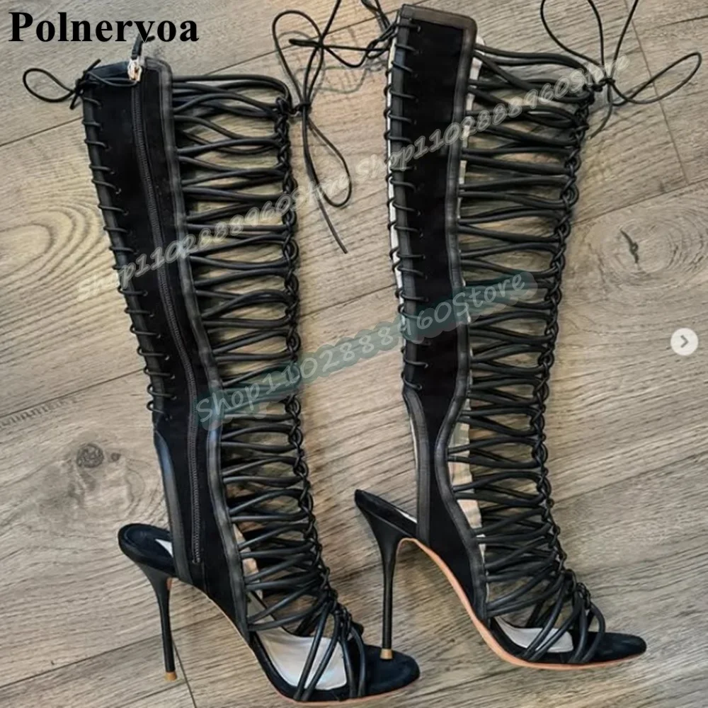 Sexy Black Cross Tied Narrow Strappy Sandals Stilettos High Heel Shoes For Women Side Zipper Open Toe Stylish Zapatos Para Mujer
Sexy Black Cross Tied Narrow Strappy Sandals Stilettos High Heel Shoes For Women Side Zipper Open Toe Stylish Zapatos Para Mujer