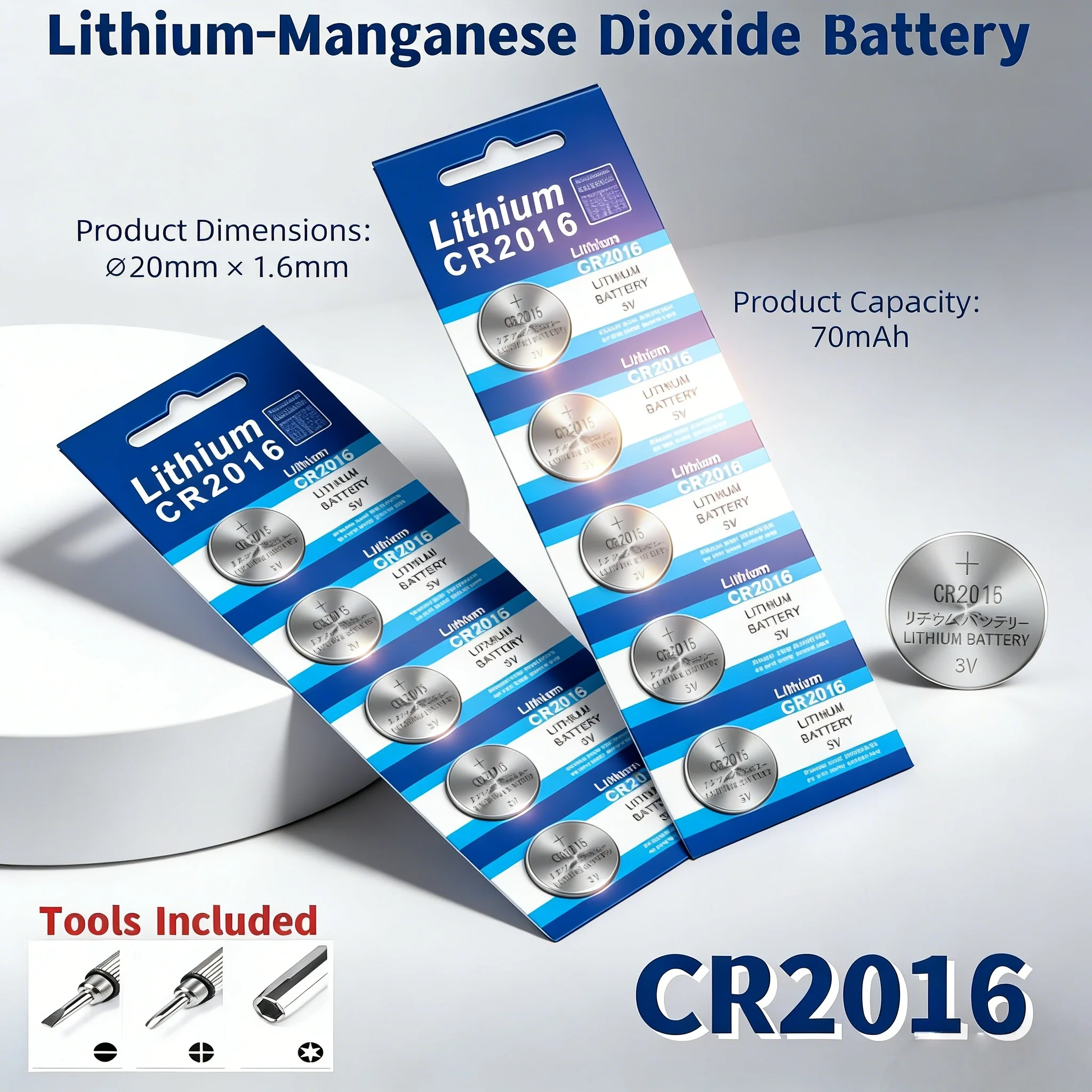 CR2016 70mAh Button Batteries CR2016 BR2016 DL2016 LM2016 Cell Coin Lithium Battery 3V CR 2016 for Watch Electronic
CR2016 70mAh Button Batteries CR2016 BR2016 DL2016 LM2016 Cell Coin Lithium Battery 3V CR 2016 for Watch Electronic