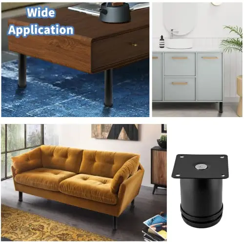 4pcs Black Adjustable 2 Inch Round Metal Furniture Legs For Cabinets, Sofas, Tables And Shelves
4pcs Black Adjustable 2 Inch Round Metal Furniture Legs For Cabinets, Sofas, Tables And Shelves