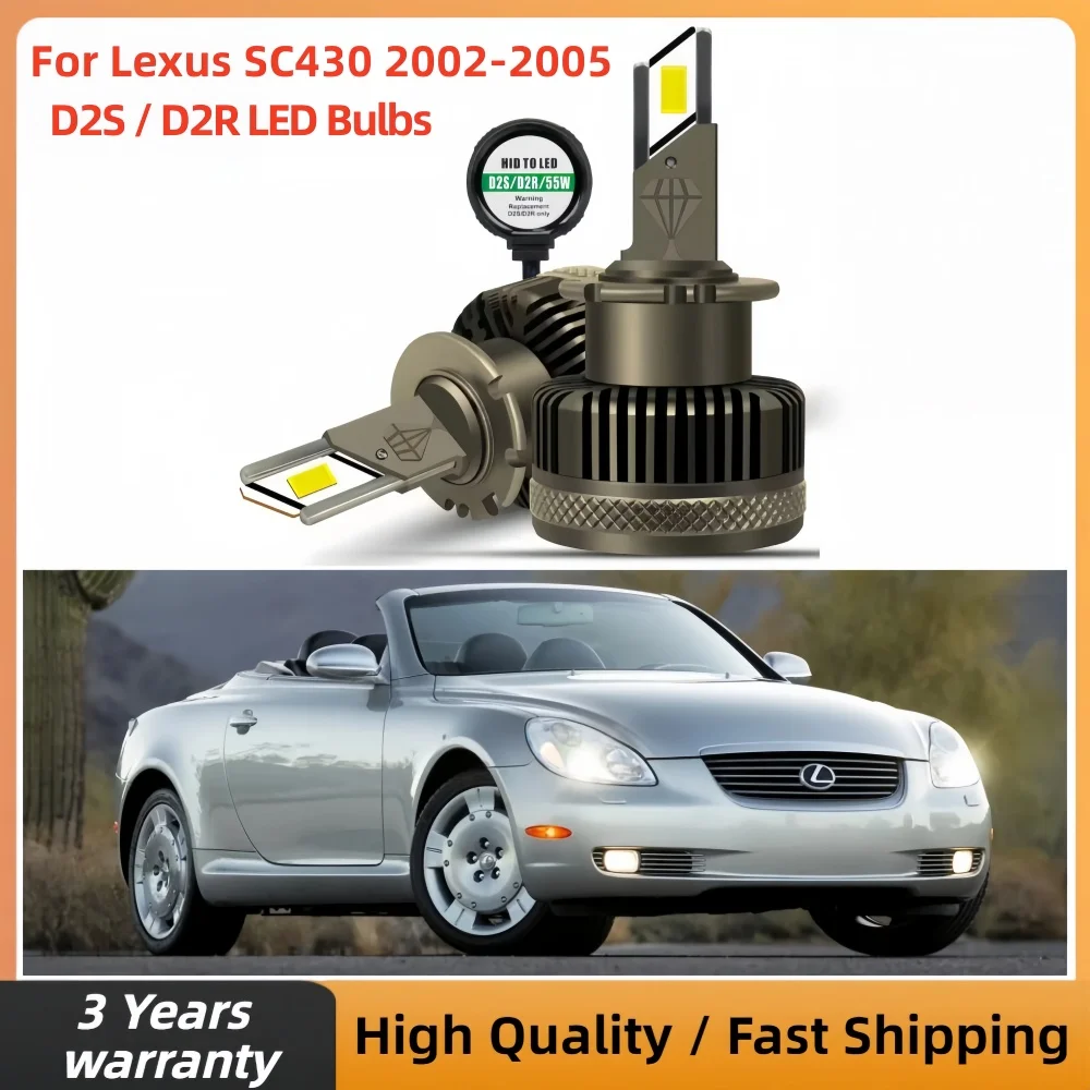 D2S D2R LED Car Headlight Bulbs Turbo Light 6000K 55W Automobile HID Xenon Conversion Kit 2629789902 For 2002-2005 Lexus SC430
D2S D2R LED Car Headlight Bulbs Turbo Light 6000K 55W Automobile HID Xenon Conversion Kit 2629789902 For 2002-2005 Lexus SC430