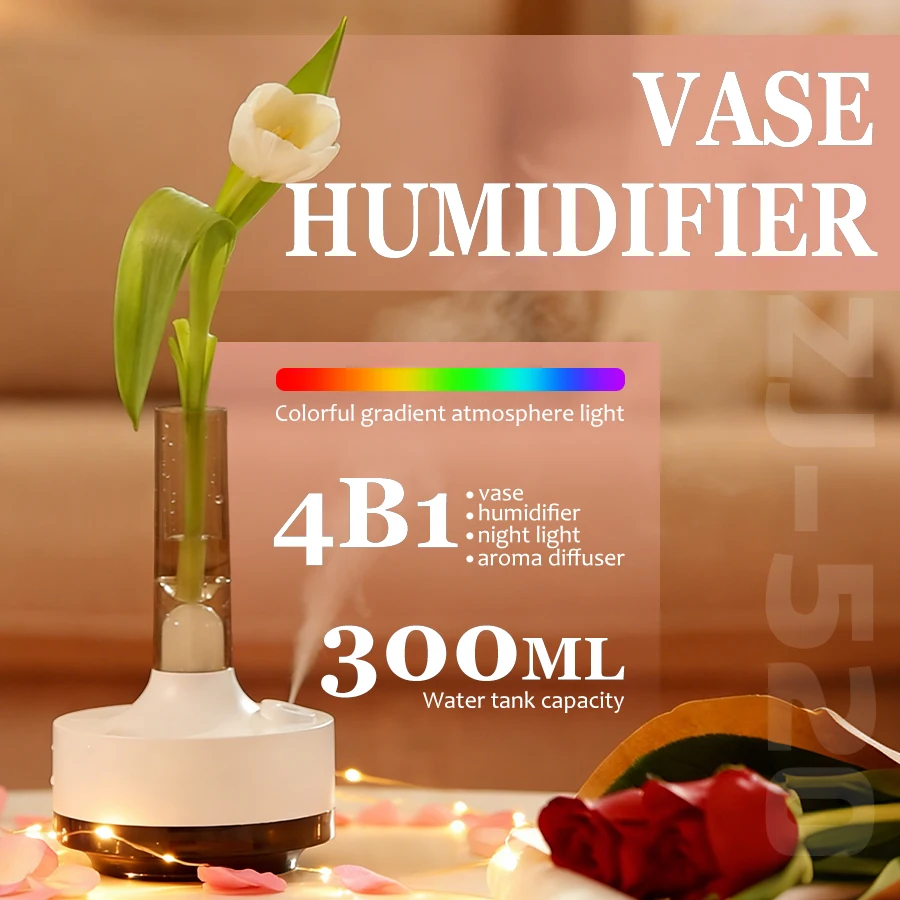 2026 New Vase Shape Aroma Diffuser, Rechargeable Humidifier, 7 Color LED, 300ml, Quiet, Fine Mist, Essential Oil Diffuser
2026 New Vase Shape Aroma Diffuser, Rechargeable Humidifier, 7 Color LED, 300ml, Quiet, Fine Mist, Essential Oil Diffuser