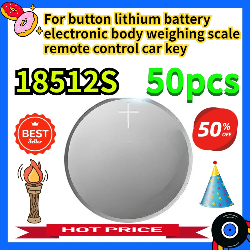 For 18512S Button Lithium Battery Electronic Body Weighing Scale Remote Control Car Key 50pcs