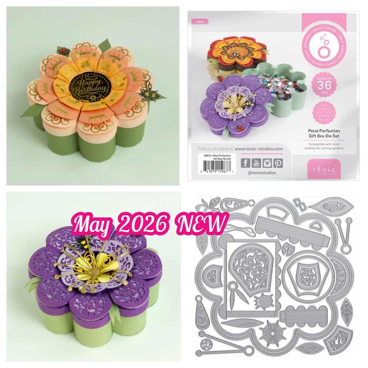 Metal Cutting Dies May 2026 New for DIY Handmade Scrapbook Greeting Card Petal Perfection Die Octavia Bow Box Keepsake Gift Box
Metal Cutting Dies May 2026 New for DIY Handmade Scrapbook Greeting Card Petal Perfection Die Octavia Bow Box Keepsake Gift Box