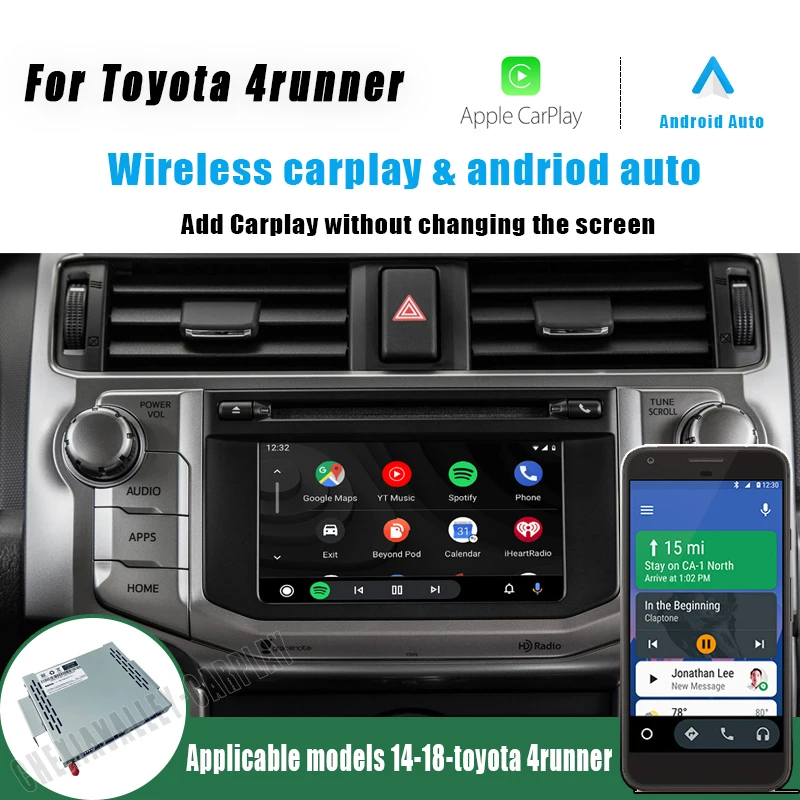Беспроводной Apple Carplay Android авто для TOYOTA серии 4runner 2014-2019 поддержка зеркальной навигации камера заднего вида Автомобильный декодер
Беспроводной Apple Carplay Android авто для TOYOTA серии 4runner 2014-2019 поддержка зеркальной навигации камера заднего вида Автомобильный декодер