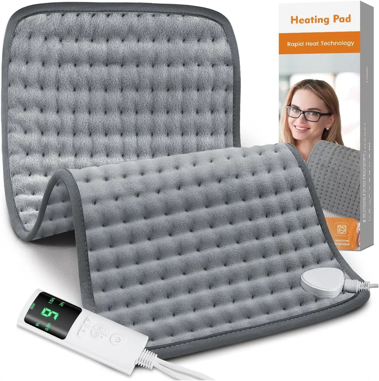 Electric Heating Pad with 9 Heat Settings & Auto-Off, Machine Washable for Back Pain & Period Cramps Relief
Electric Heating Pad with 9 Heat Settings & Auto-Off, Machine Washable for Back Pain & Period Cramps Relief