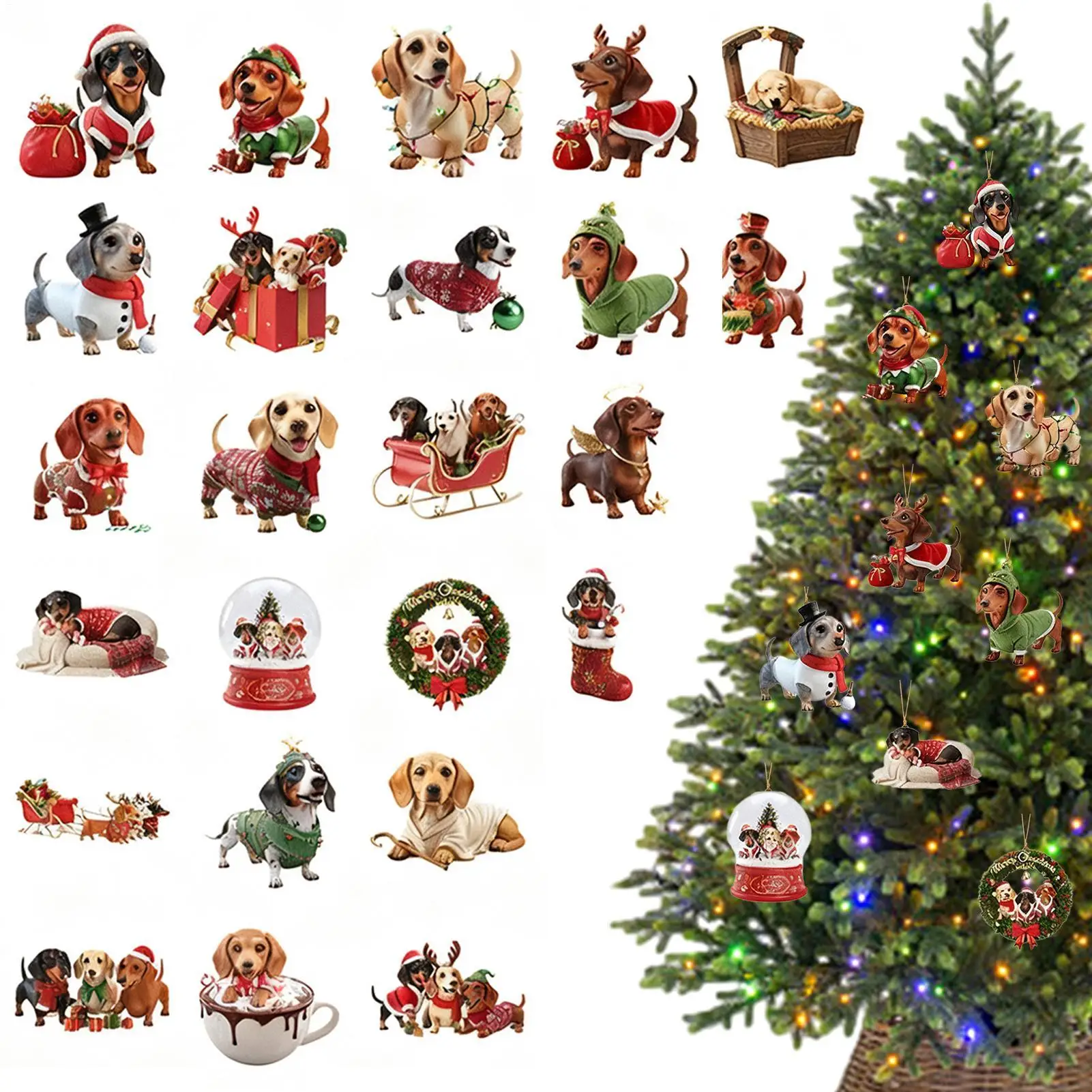 Рождественский календарь обратного отсчета 2025 2D акриловый орнамент в виде щенка 24 дня рождественские украшения для собак для праздничных вечеринок
Рождественский календарь обратного отсчета 2025 2D акриловый орнамент в виде щенка 24 дня рождественские украшения для собак для праздничных вечеринок